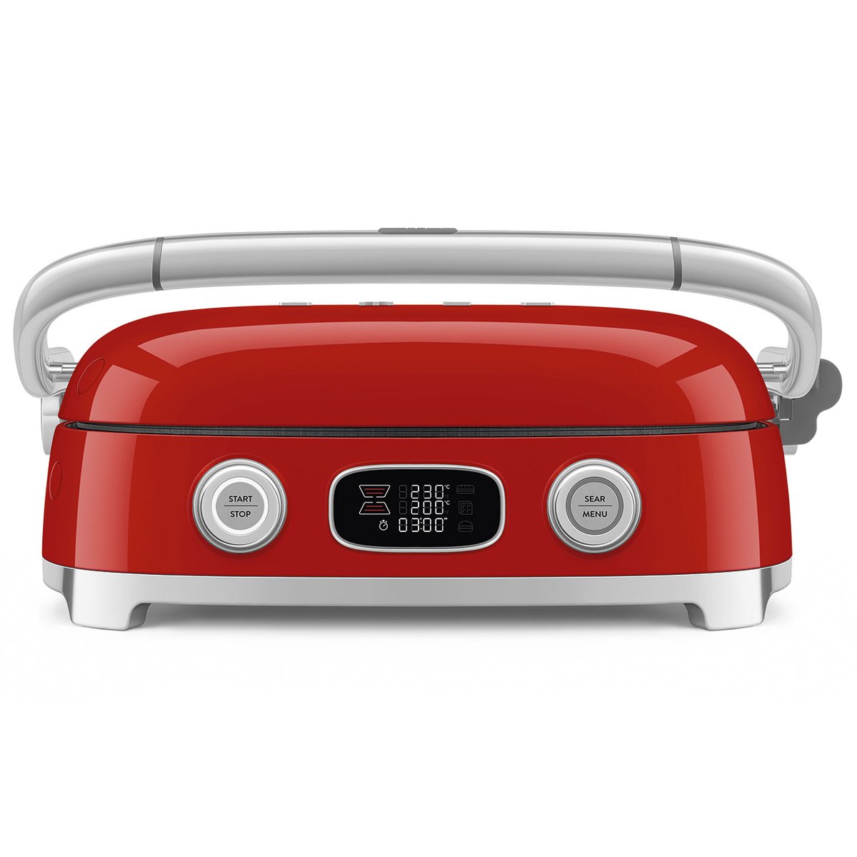 Gaufrier / Gril multifonction MGF01 rouge brillant, SMEG