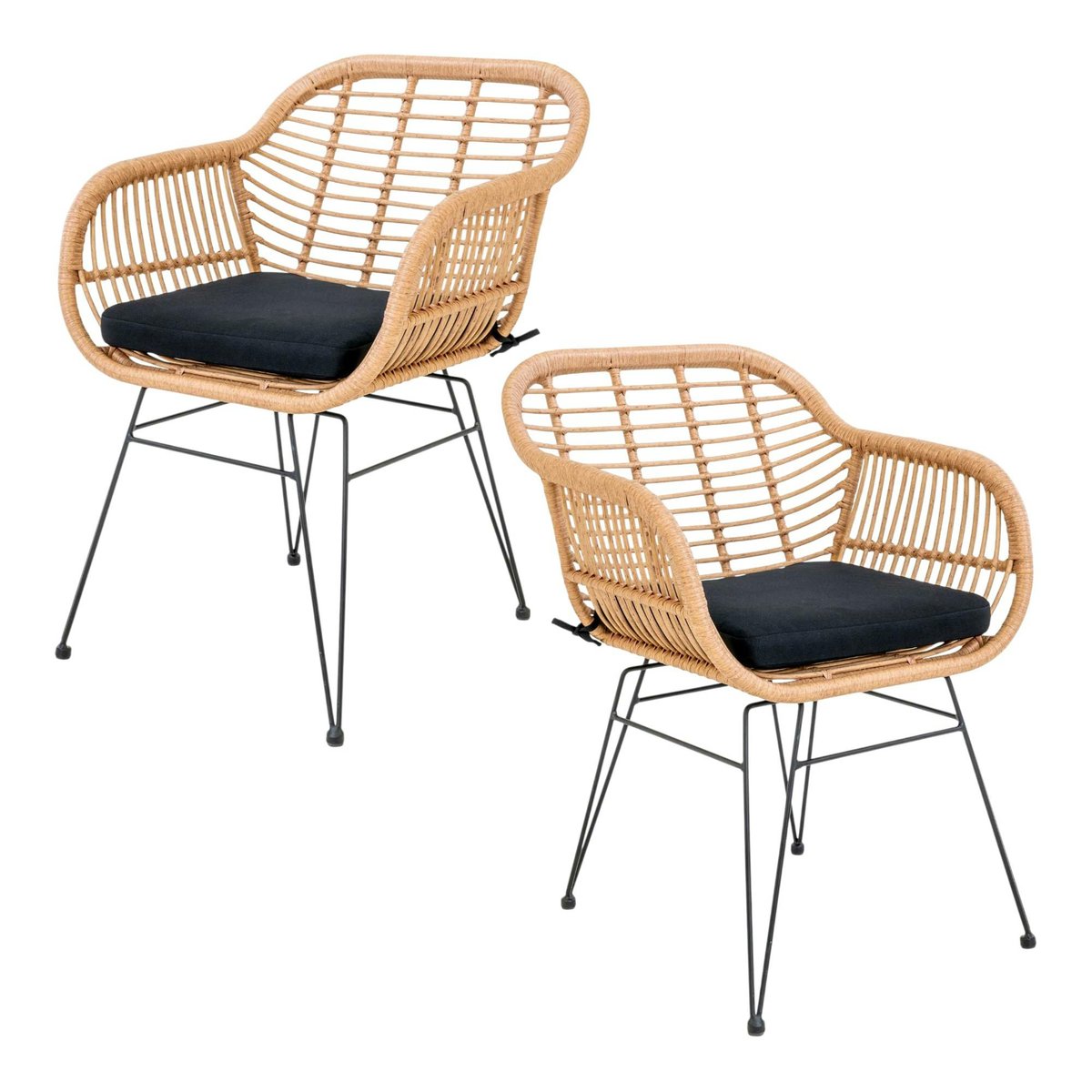 Chaise de jardin résine aspect rotin (lot de 2) IBIZA rotin naturel, PIER IMPORT