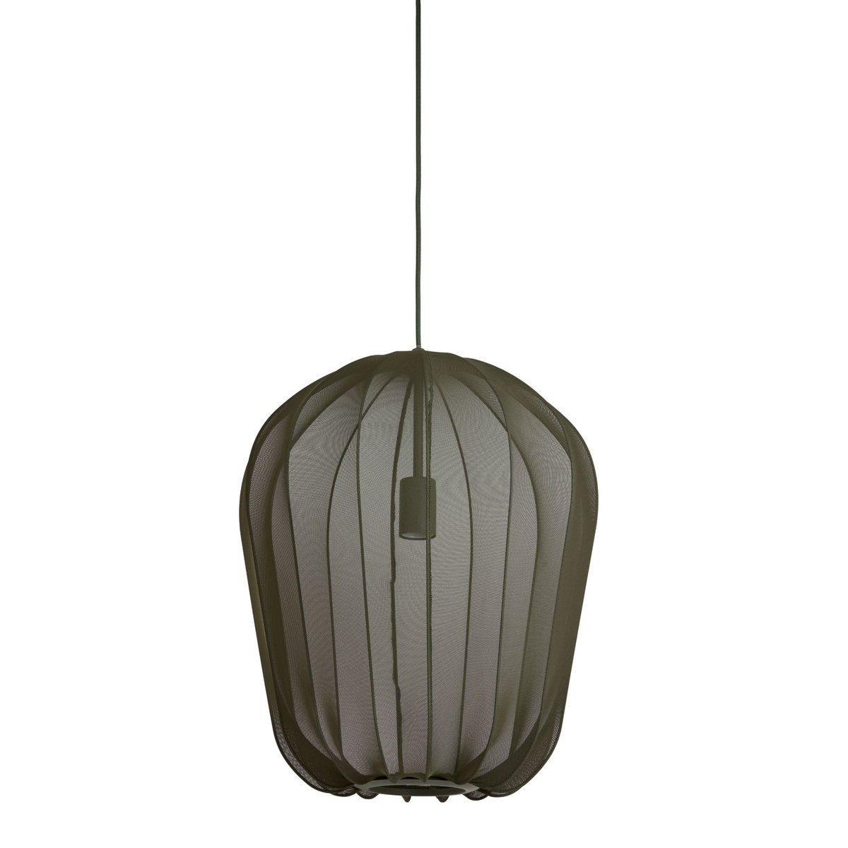 Lampe Suspendue Textiles PLUMERIA vert mousse, LIGHT & LIVING 