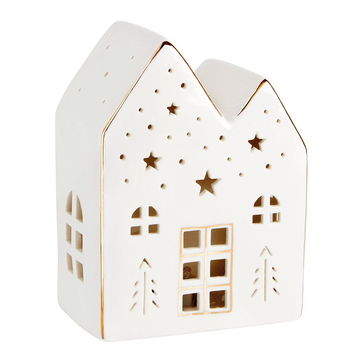 Maison décorative avec LED grand modèle blanc, MATHILDE M