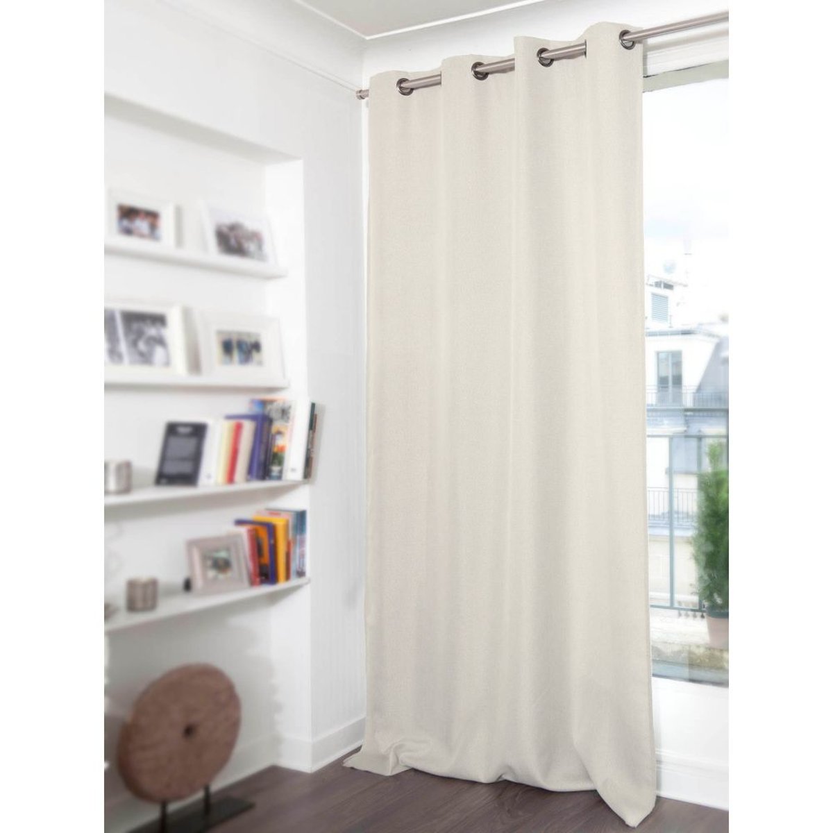 Rideau Occultant Total Oeillets SPRING beige mc632, MOONDREAM
