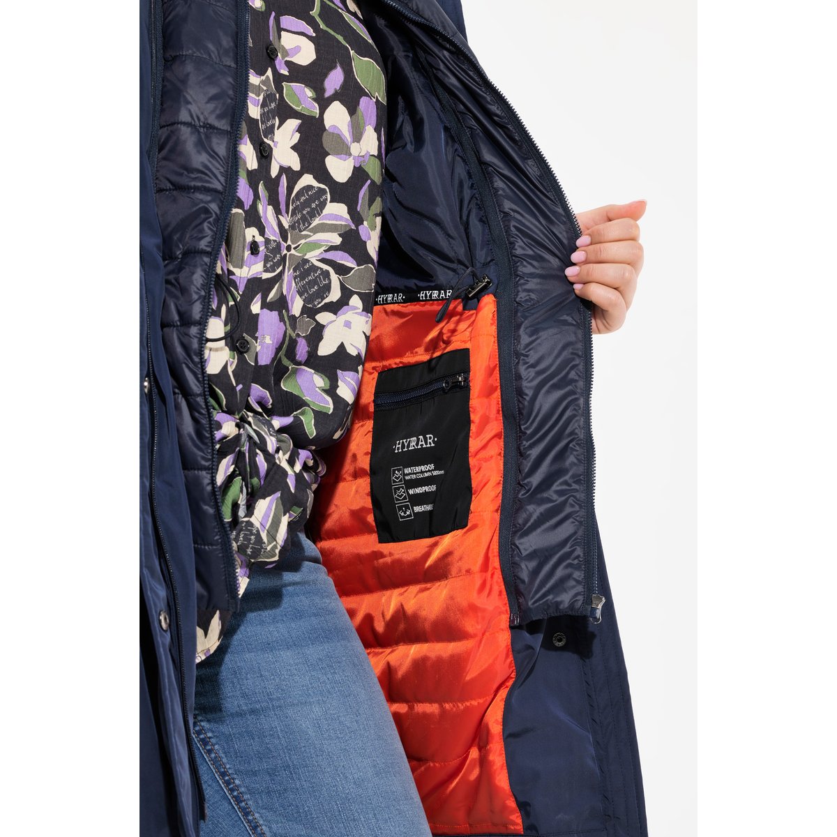 Parka Performance HYPRAR à capuche marine, ULLA POPKEN