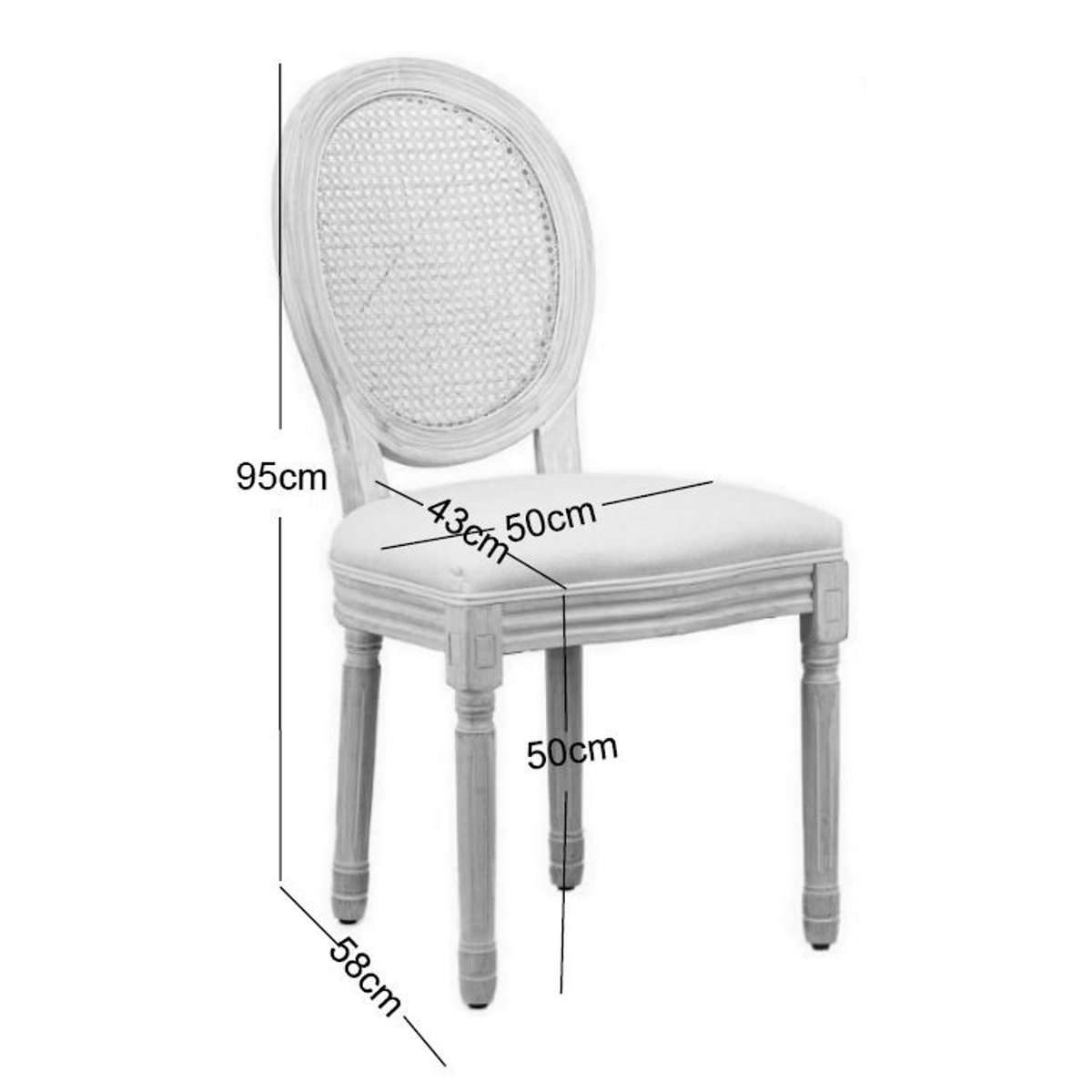 Lot de 2 chaises classiques, RICHELIEU beige, NORDLYS