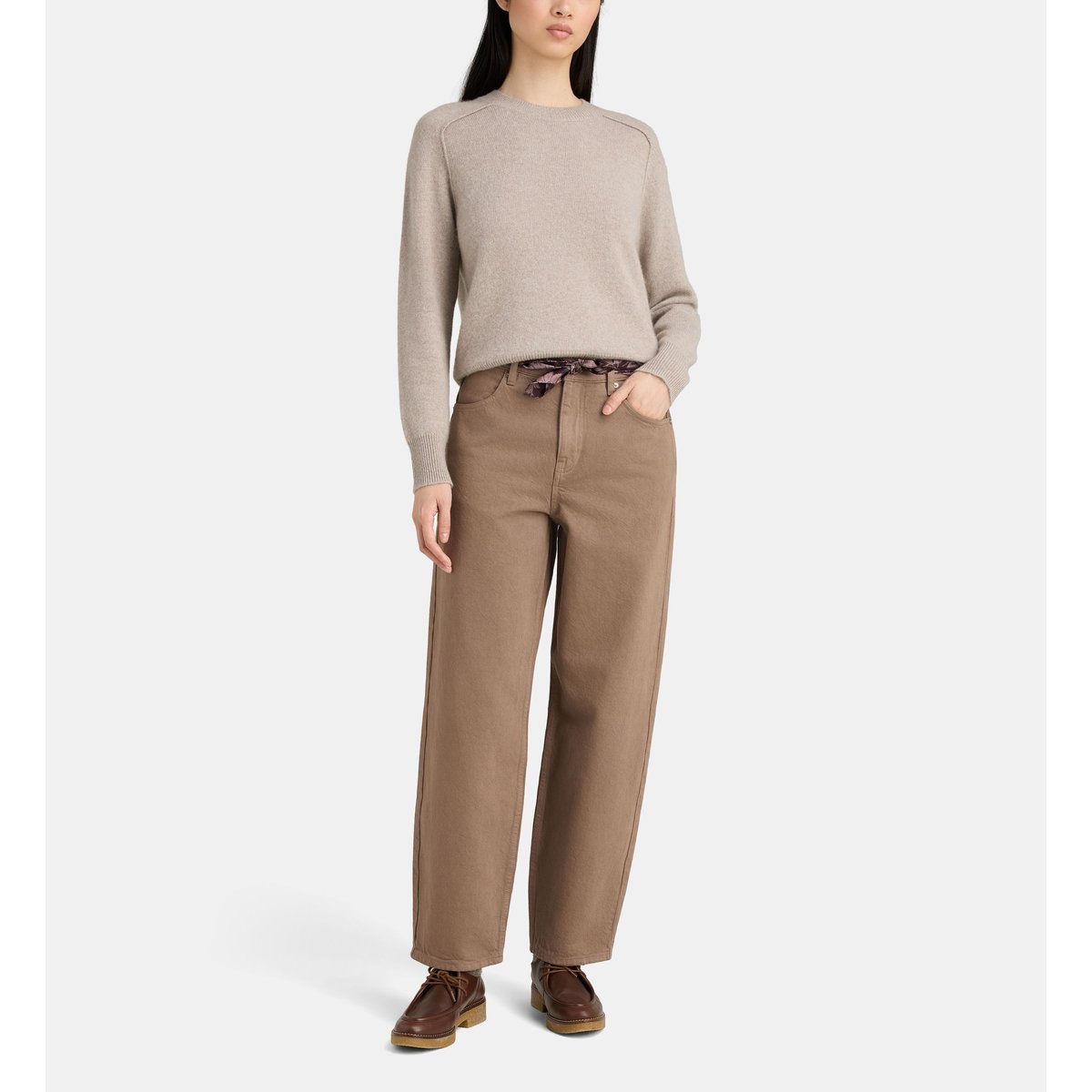 Pantalon droit omnya coton bio taupe, JODHPUR