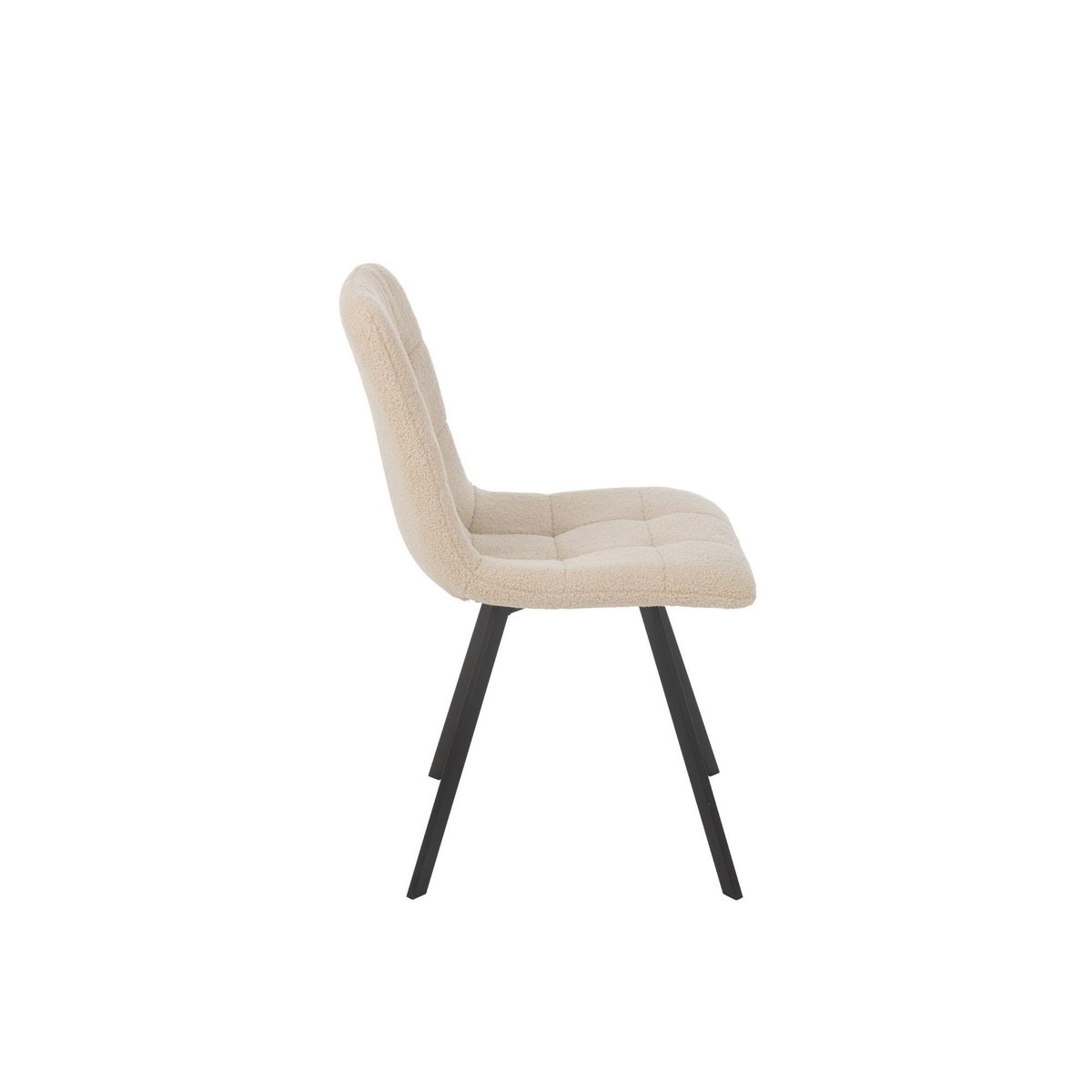 Chaises en métal noir et tissu bouclette (lot de 2) - OLIVIA crème, HELLIN, DEPUIS 1862