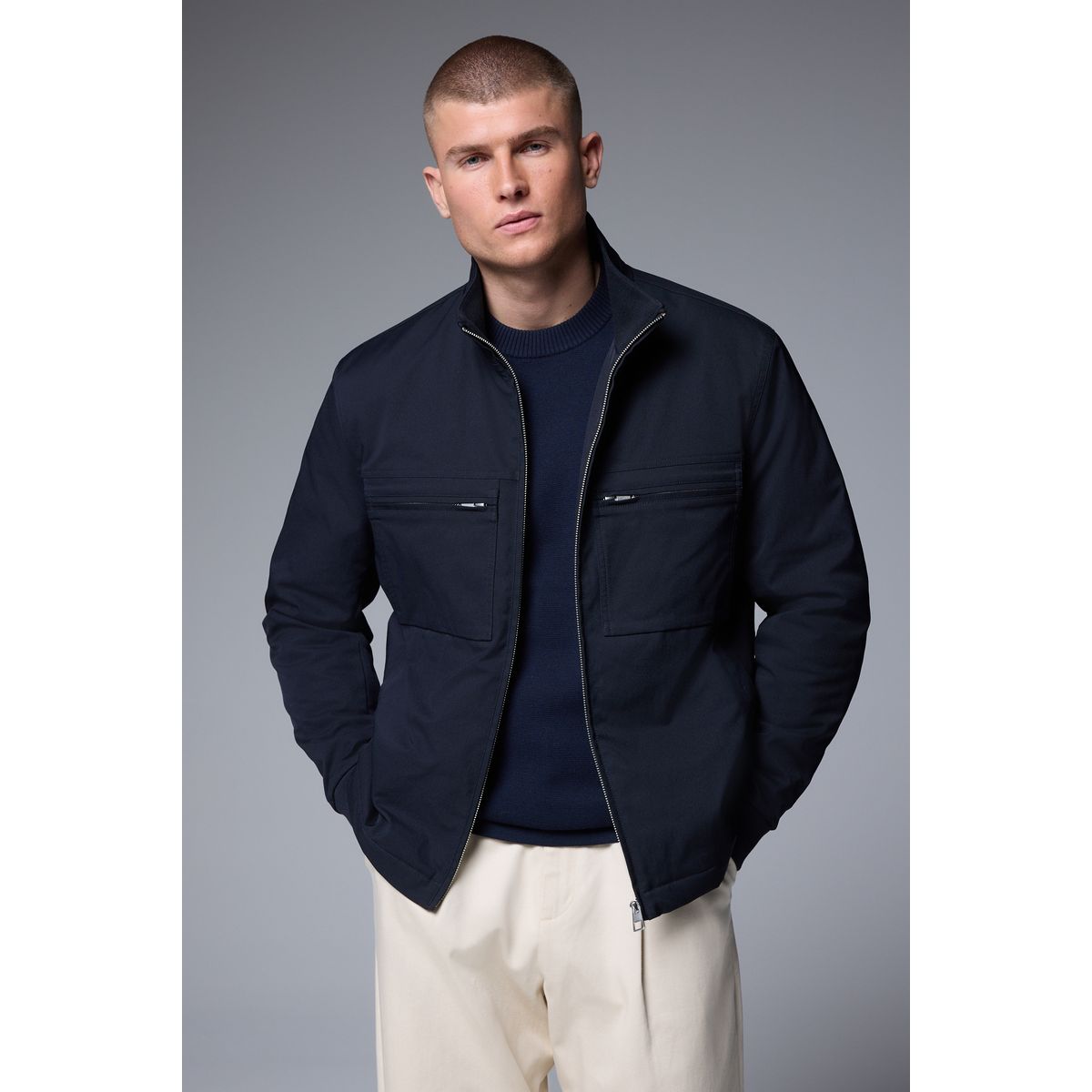 Veste utility matelassée déperlante bleu marine, NEXT