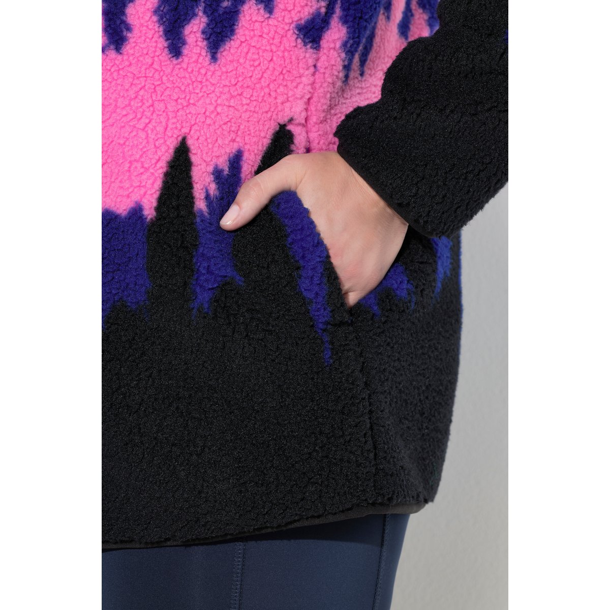 Veste en polaire motif montagne bleu nuages, ULLA POPKEN