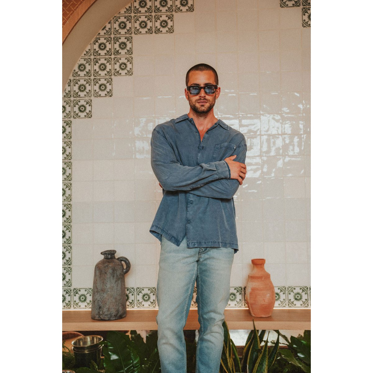 PANTALON REGULAR FRESH bleu clair, PULLIN