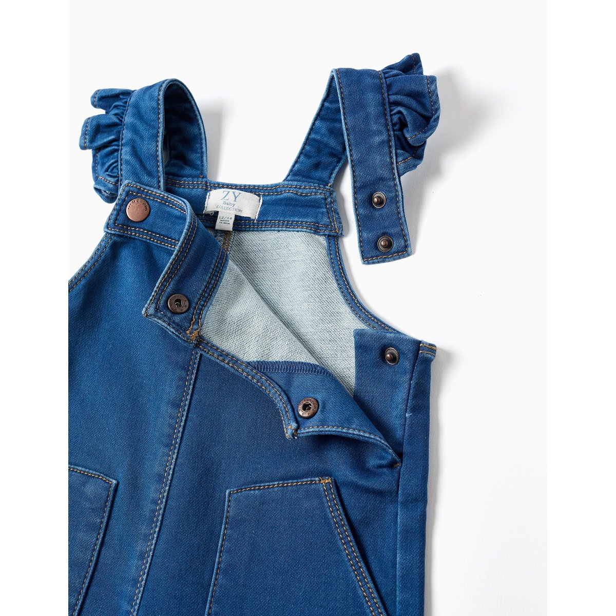 Salopette à jambe large en jean avec poches bleu, ZIPPY