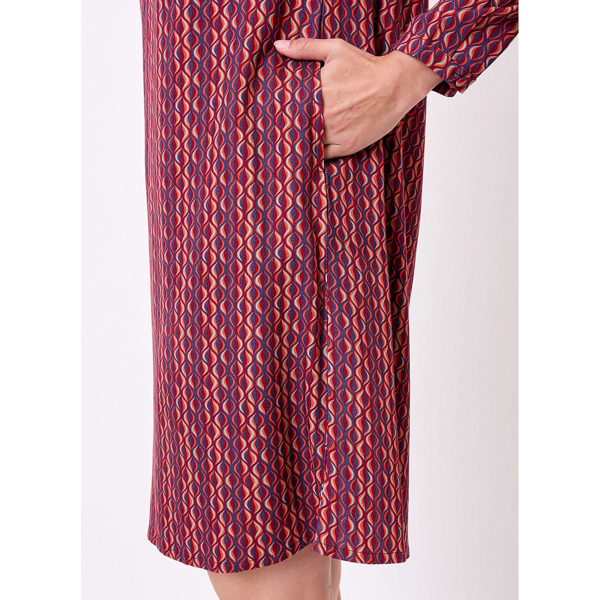 Robe fluide ample doublée GALATEE rouge bordeaux, PRINCESSE NOMADE