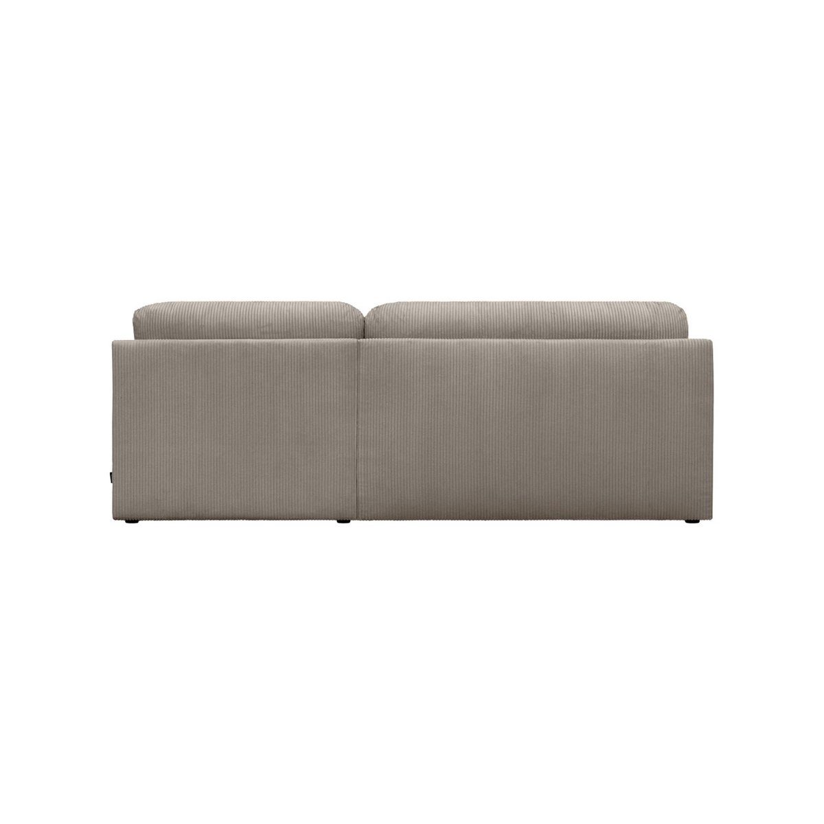Banquette canapé d'angle droit convertible 3 places velours côtelé avec coffre NELSON taupe, SWEEEK