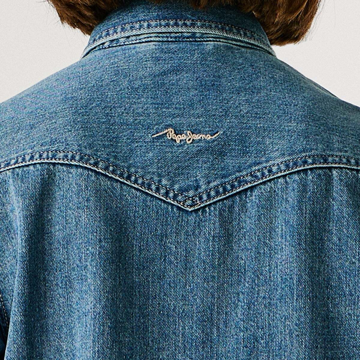 Chemise Coupe Oversize En Denim bleu moyen vintage, PEPE JEANS