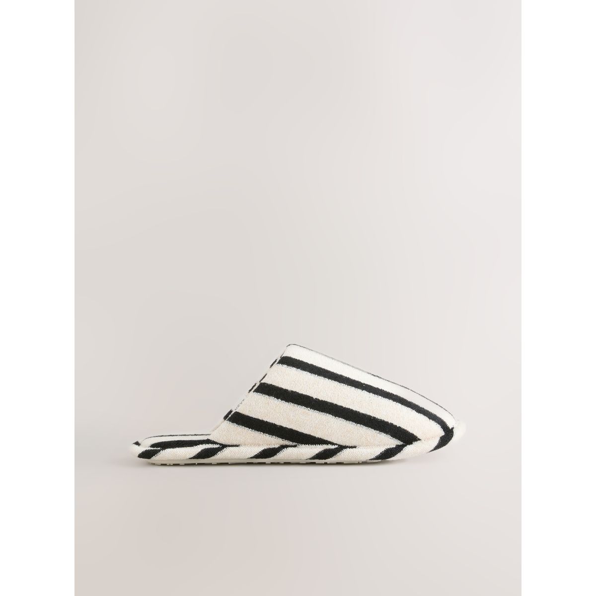 Chaussons mules rayé noir et blanc, NEXT