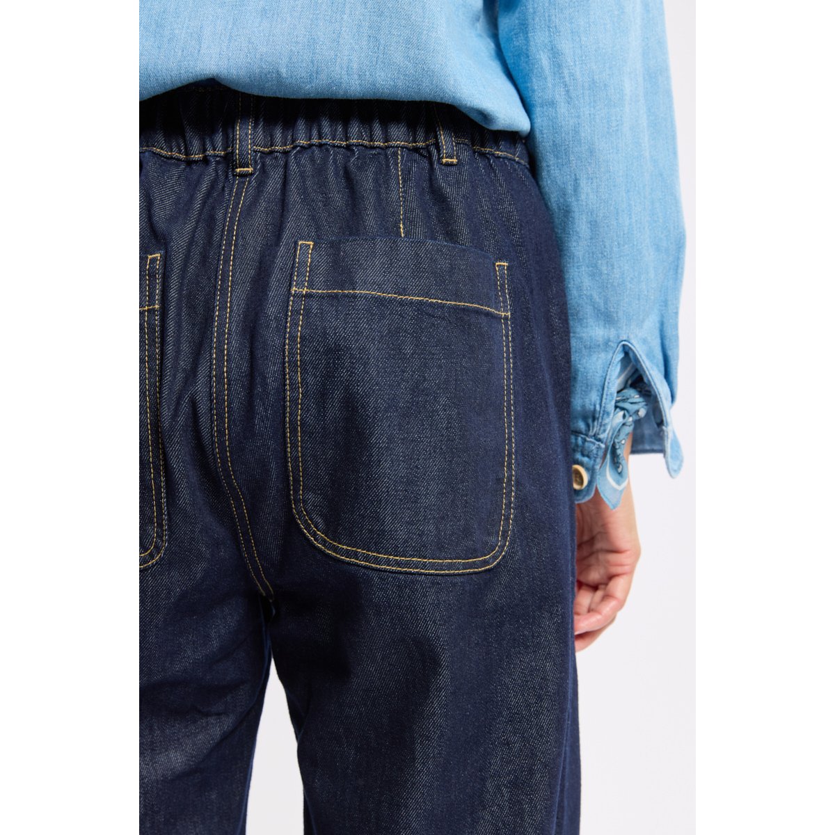 Jean taille élastique en coton jean brut, ARMOR-LUX