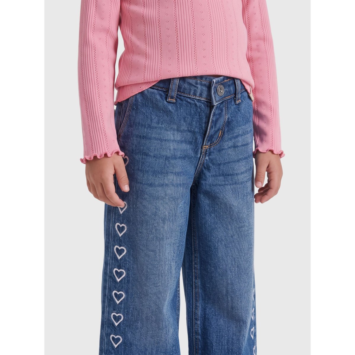 Jean À Jambe Large medium blue denim 1, KIDS ONLY