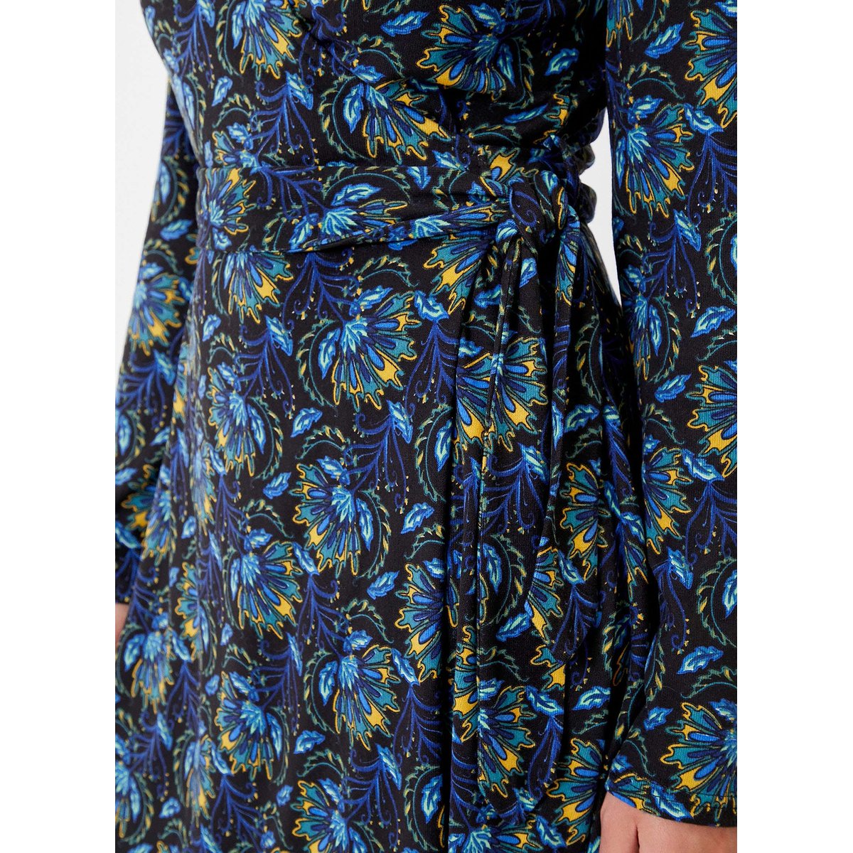 Robe portefeuille imprimée maille jersey BALINA noir vallanes, LA FIANCÉE