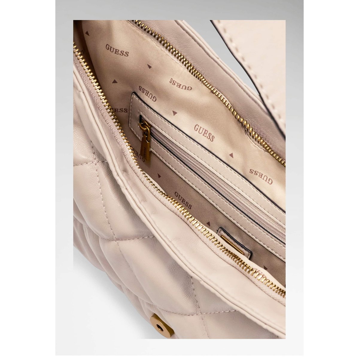 Sac À Épaule Matelassé Camden crème, GUESS