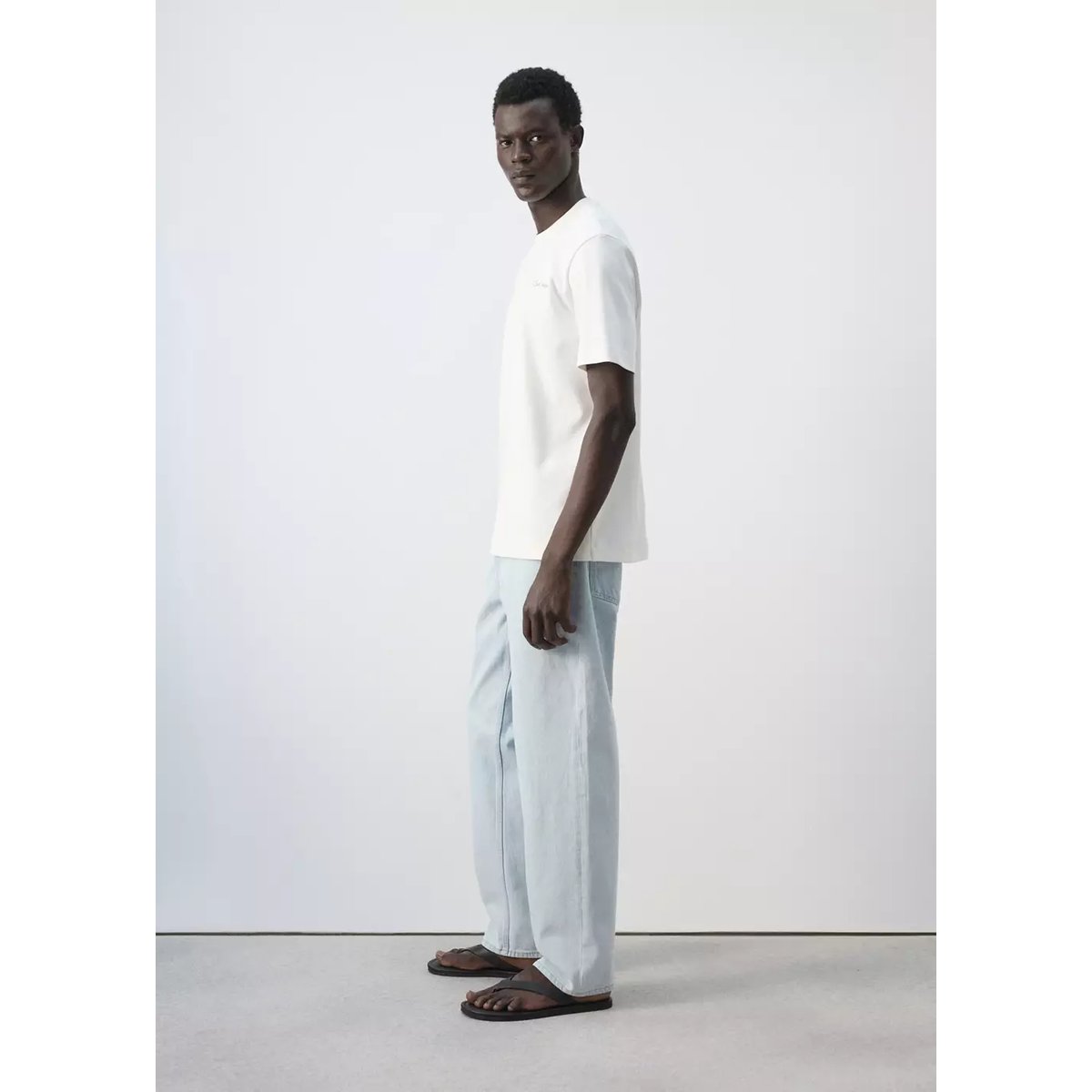 T-shirt 100 % coton motif blanc, MANGO MAN