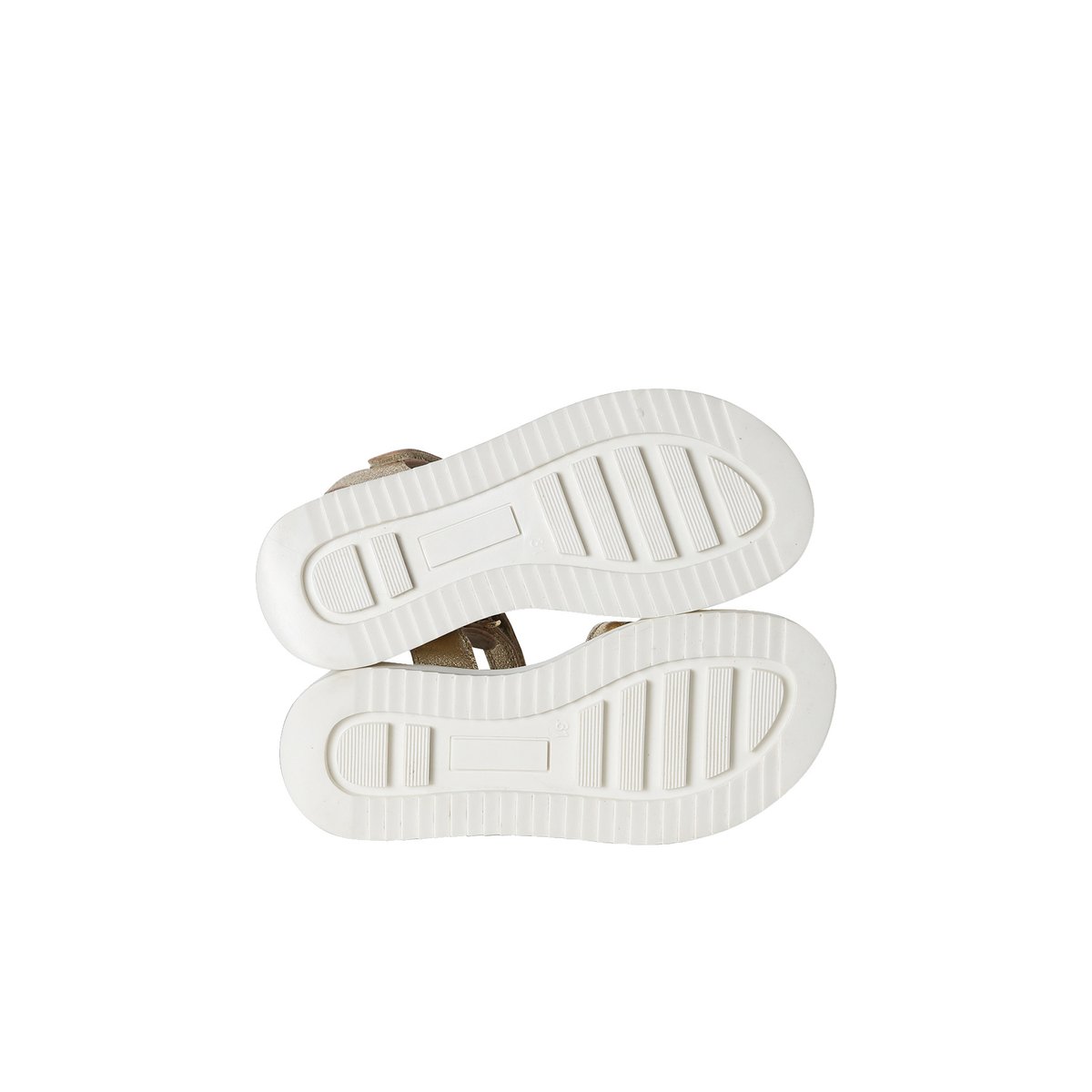 Sandales cuir à velcro or, VERTBAUDET