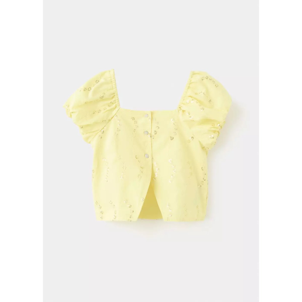 Chemisier coton à fleurs citron vert, MANGO BABY