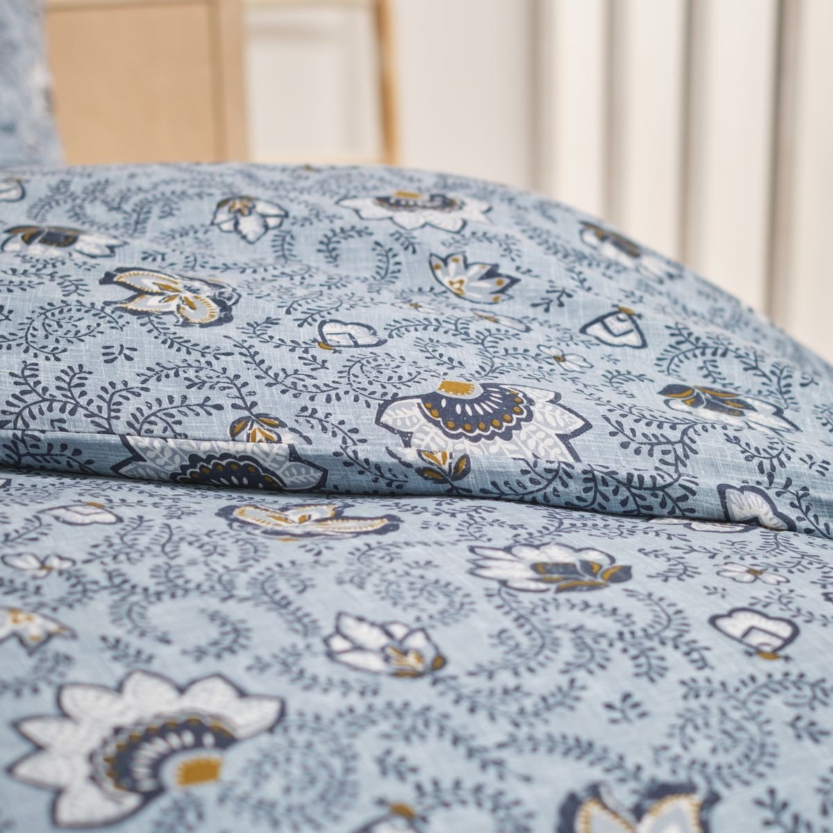 Parure de lit imprimé Floral coton FLANELLE vert, TODAY