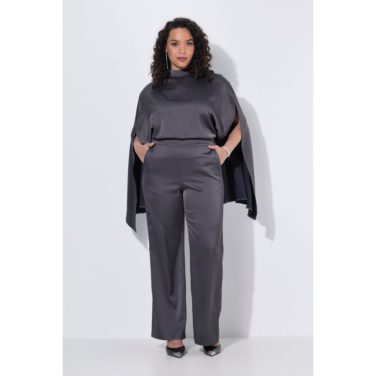 Pantalon en satin Rose asphalte, ULLA POPKEN