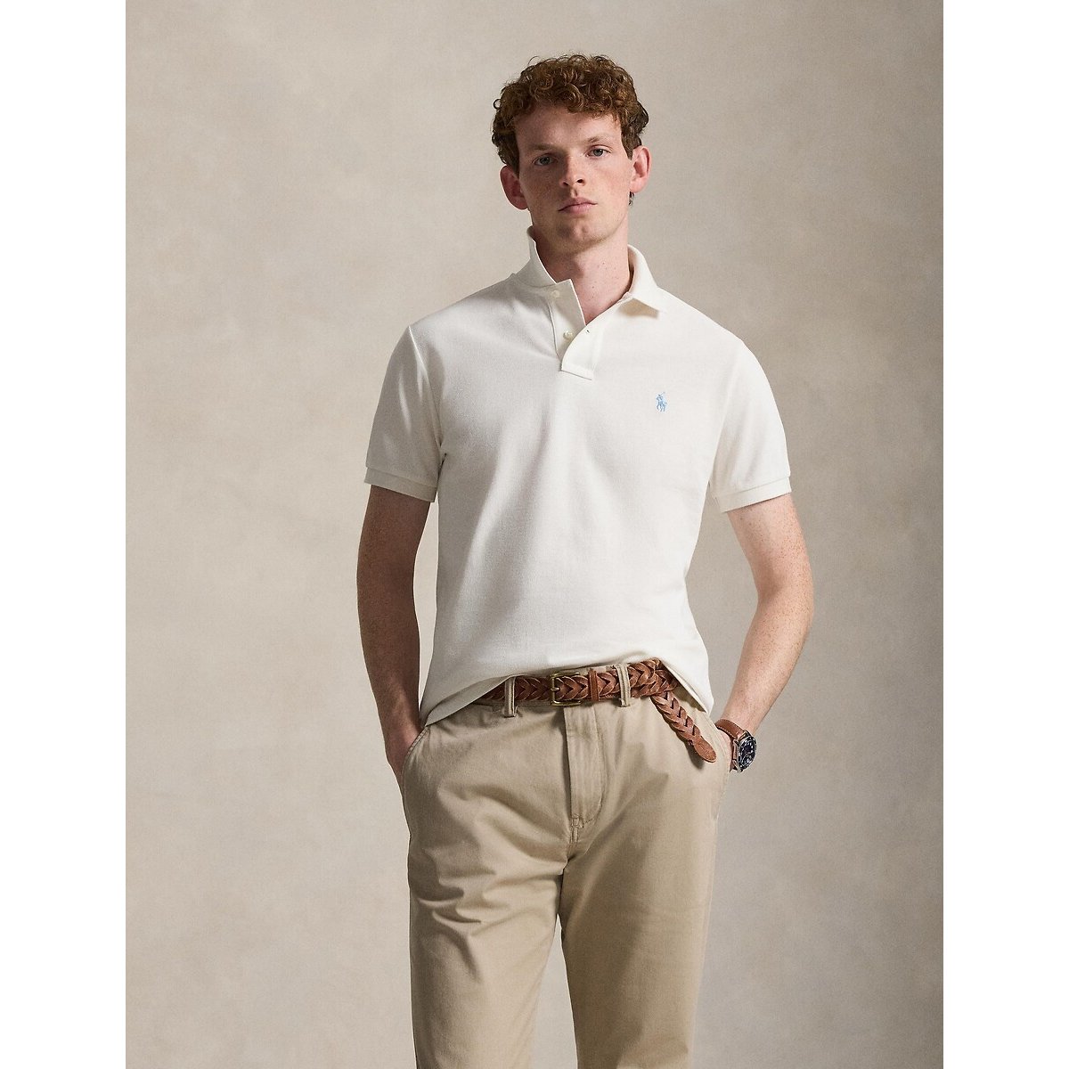 Iconic Polo Shirt in Cotton Pique cream, POLO RALPH LAUREN