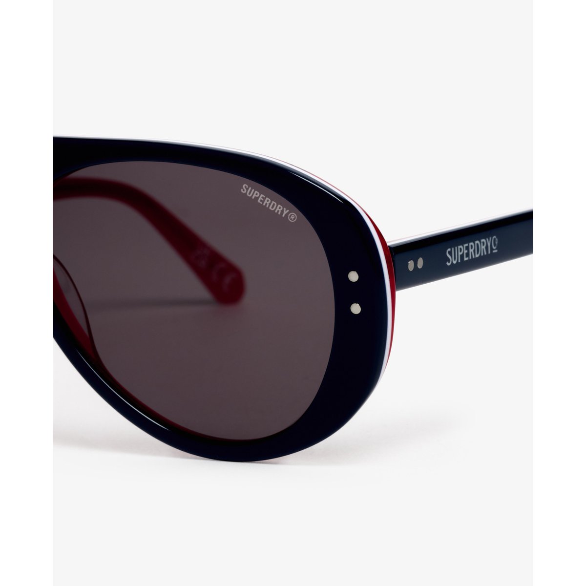 Lunettes de soleil Ski Aviator marine blanc rouge/verre fumé, SUPERDRY
