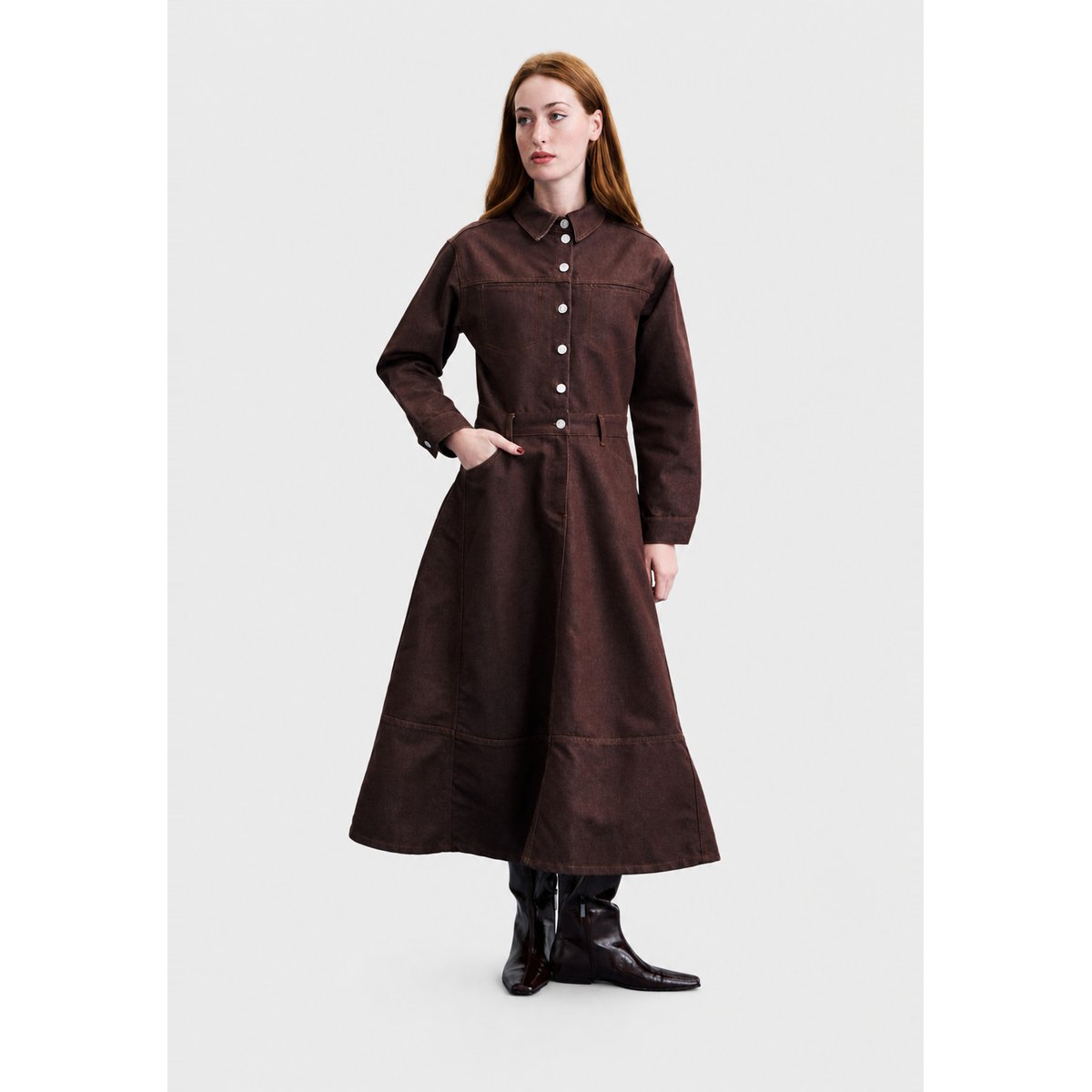 Robe Nikko en coton NIKKO marron chocolat, FRNCH