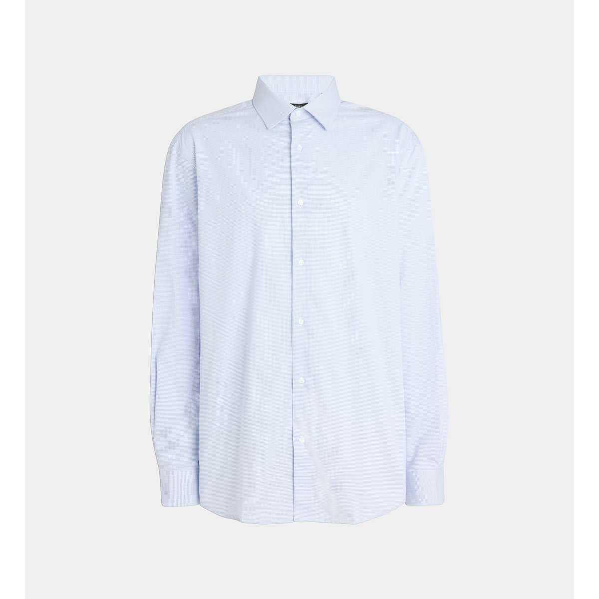 Chemise confort asrcheck micro carreaux en coton bleu clair, GALERIES LAFAYETTE
