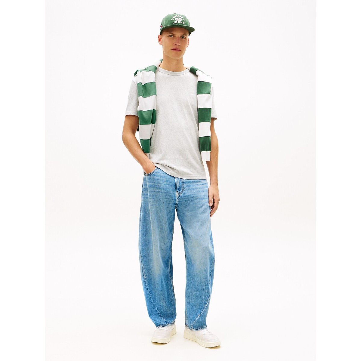 T-shirt maniche corte Badge grigio chiné , TOMMY JEANS