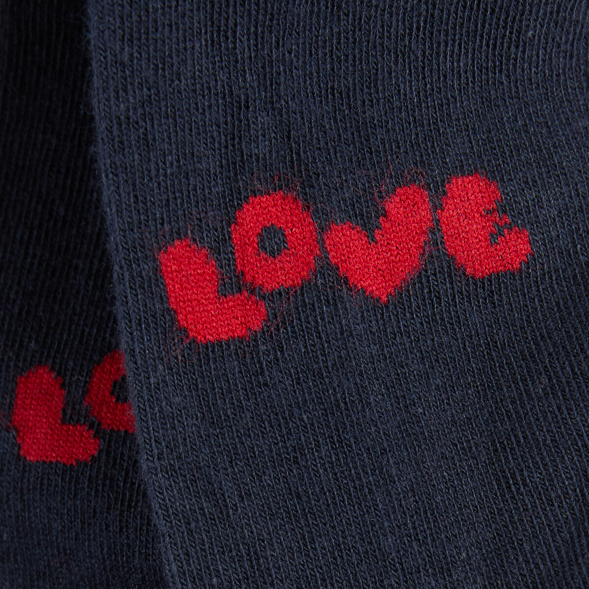Lot de 3 paires de collants, motif coeurs et message marine + marine + rouge, LA REDOUTE COLLECTIONS