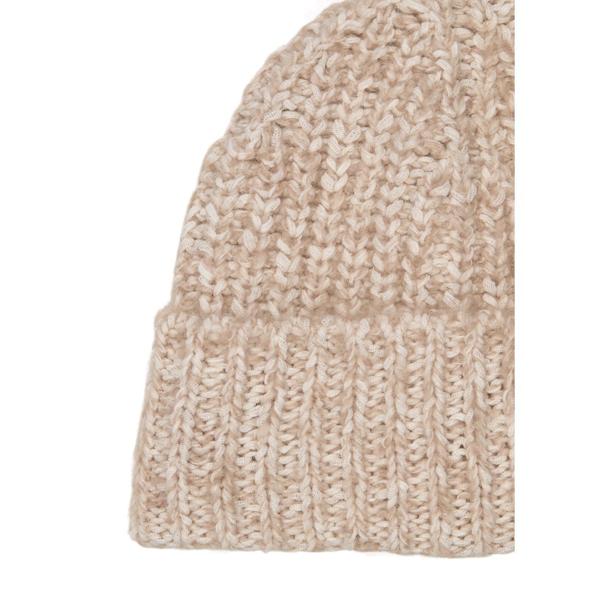 bonnet tricoté en mélange de coton bio et de laine d'alpaga marron clair, MARC O'POLO