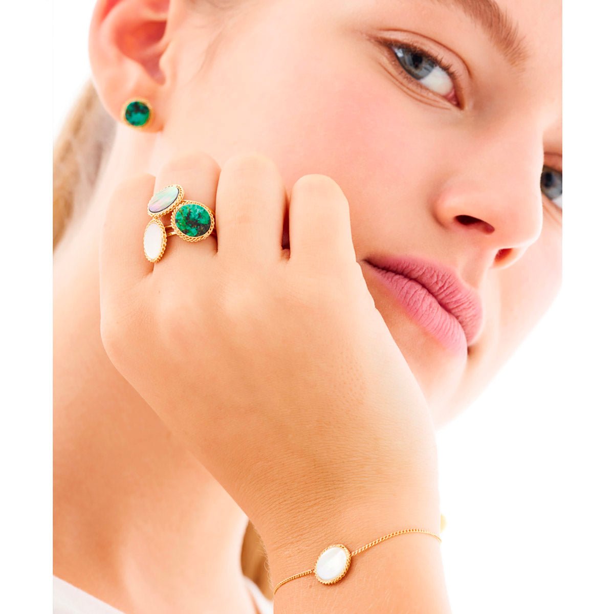 Bracelet doré turquoise - lady bleu, CAROLINE NAJMAN