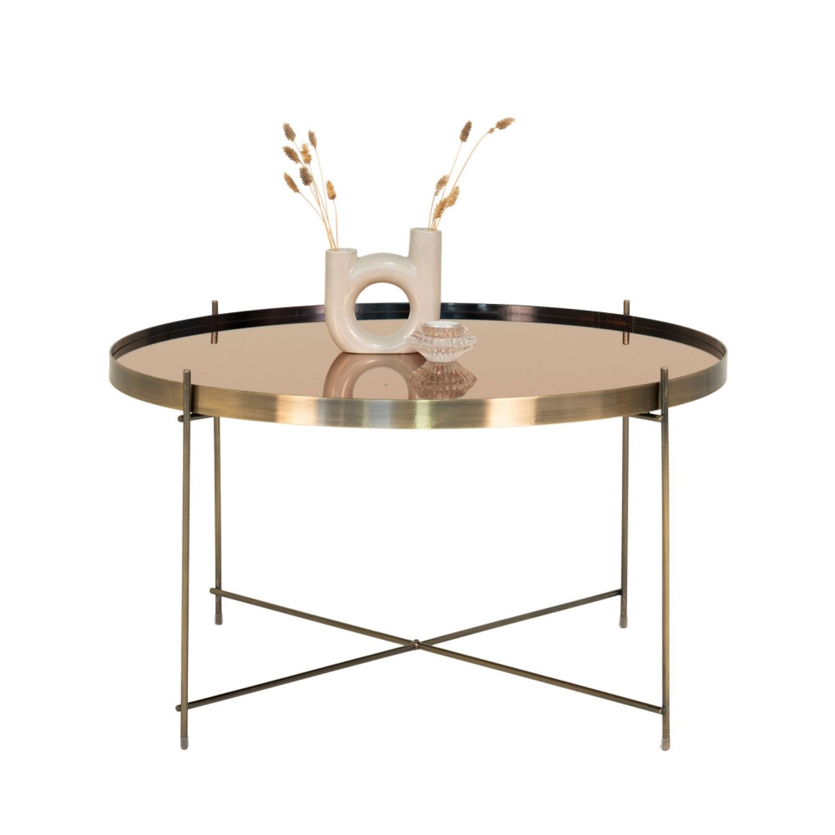 Table basse en verre et métal 70xh40cm- VENEZIA laiton, HOUSE NORDIC