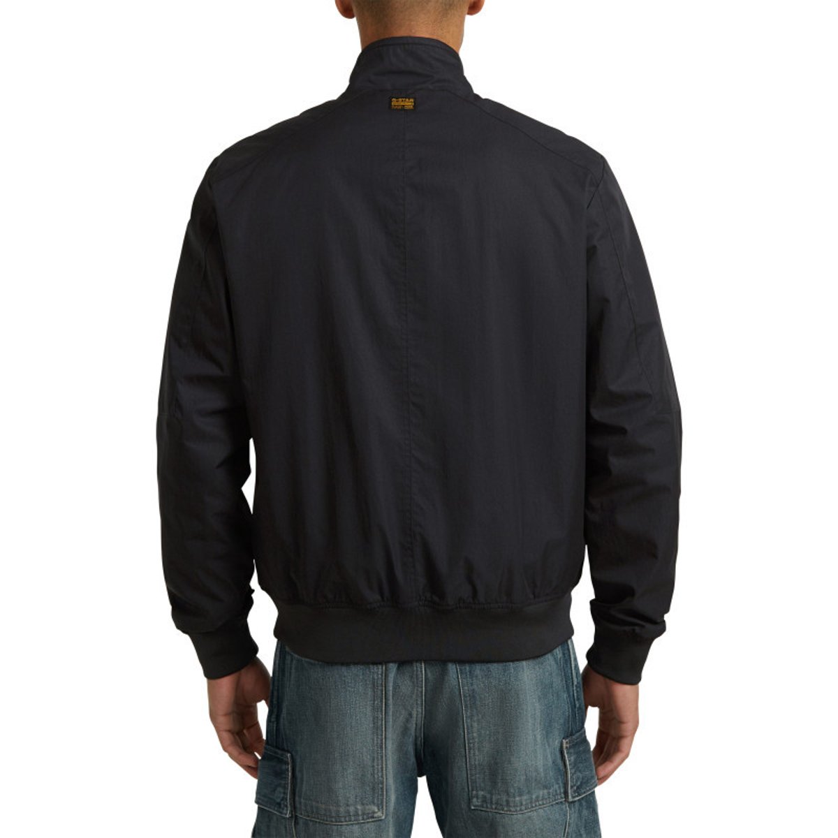 Blouson noir uni avec une coupe droite et un col montant boutonné noir, G-Star RAW