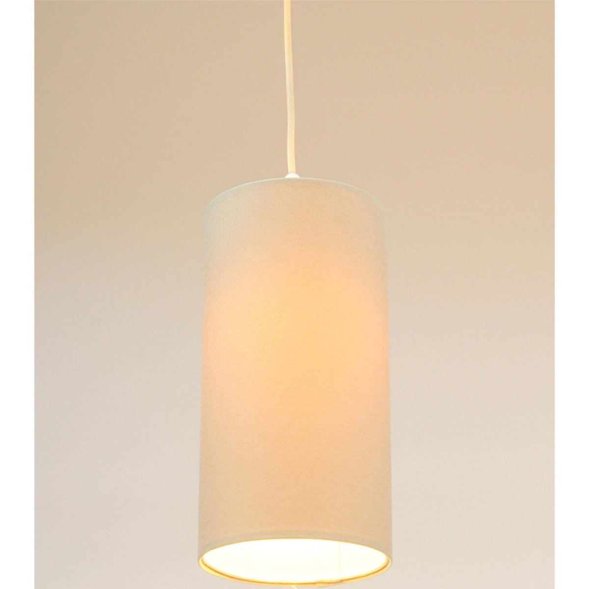 Suspension en lin rond Boho Elegant lin naturel et rotin clair, BPS KONCEPT