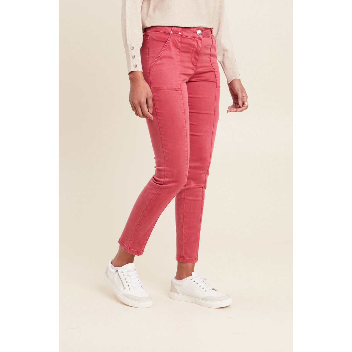 Pantalon ajusté rouge foncé, BREAL