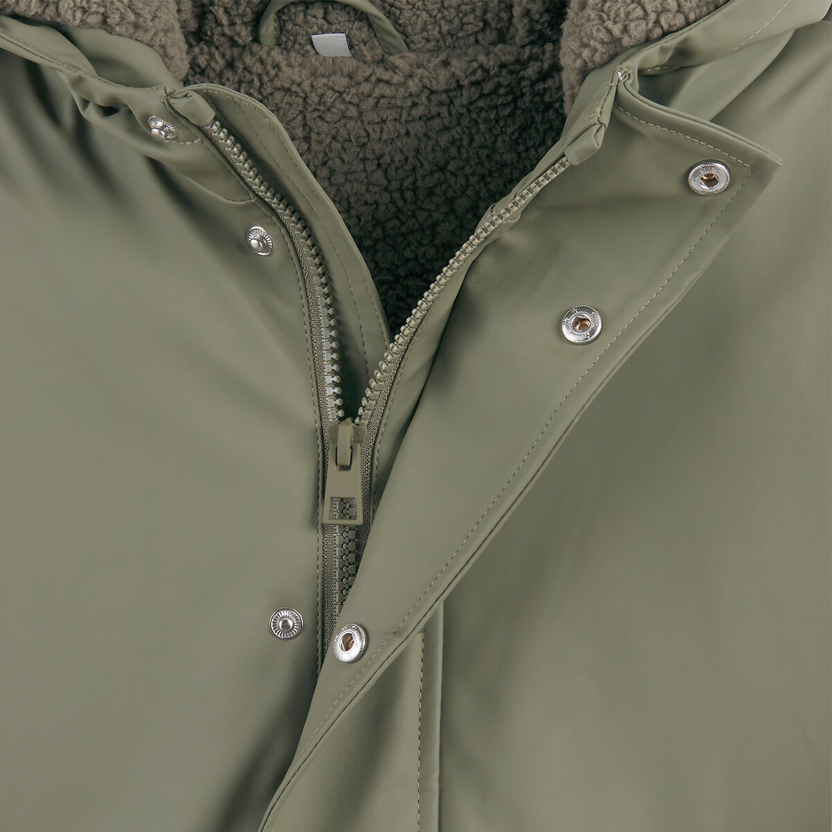 Coupe-vent doublé sherpa à capuche vert kaki, LA REDOUTE COLLECTIONS