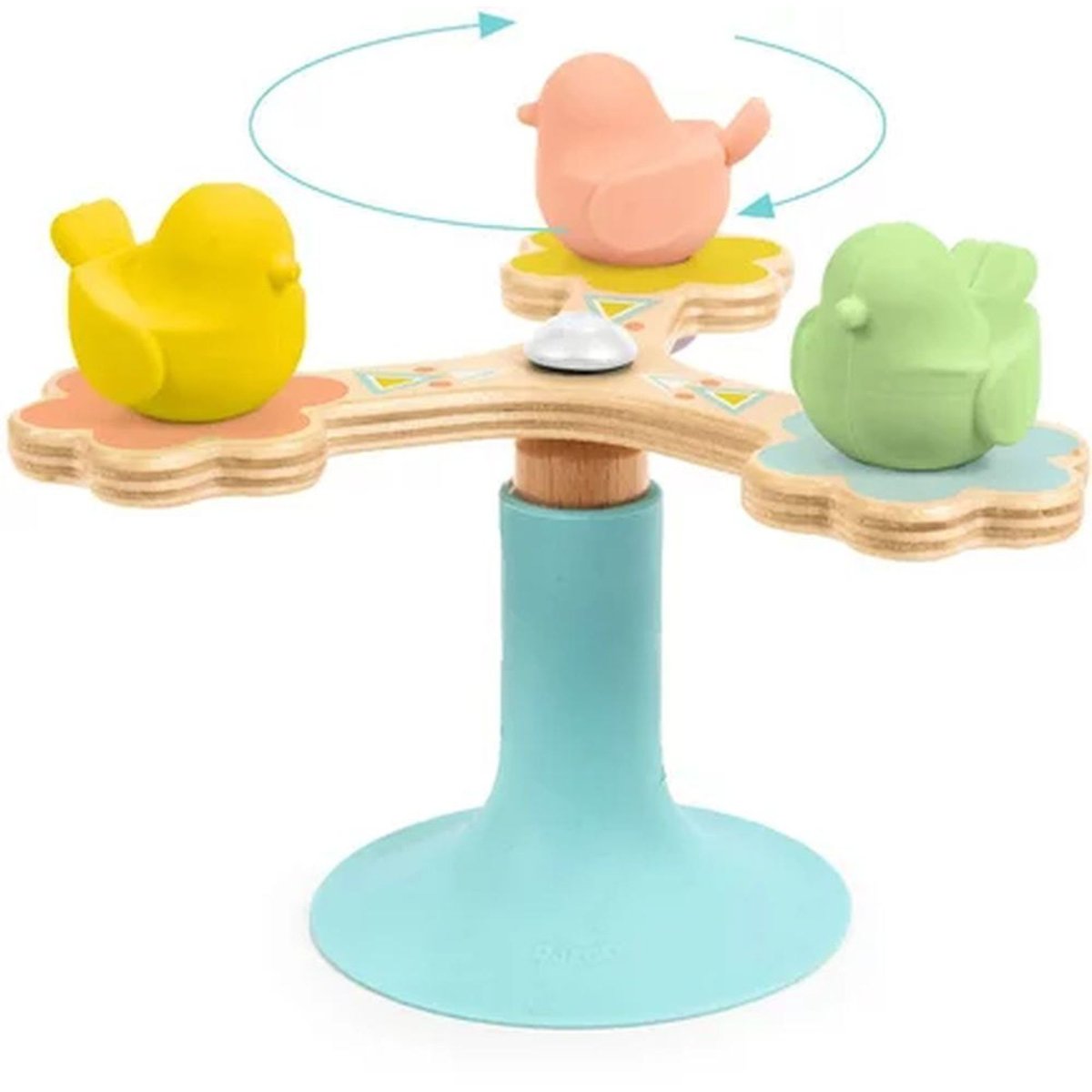 Jouet d'éveil rotatif à ventouse BabySpini multicolore, DJECO