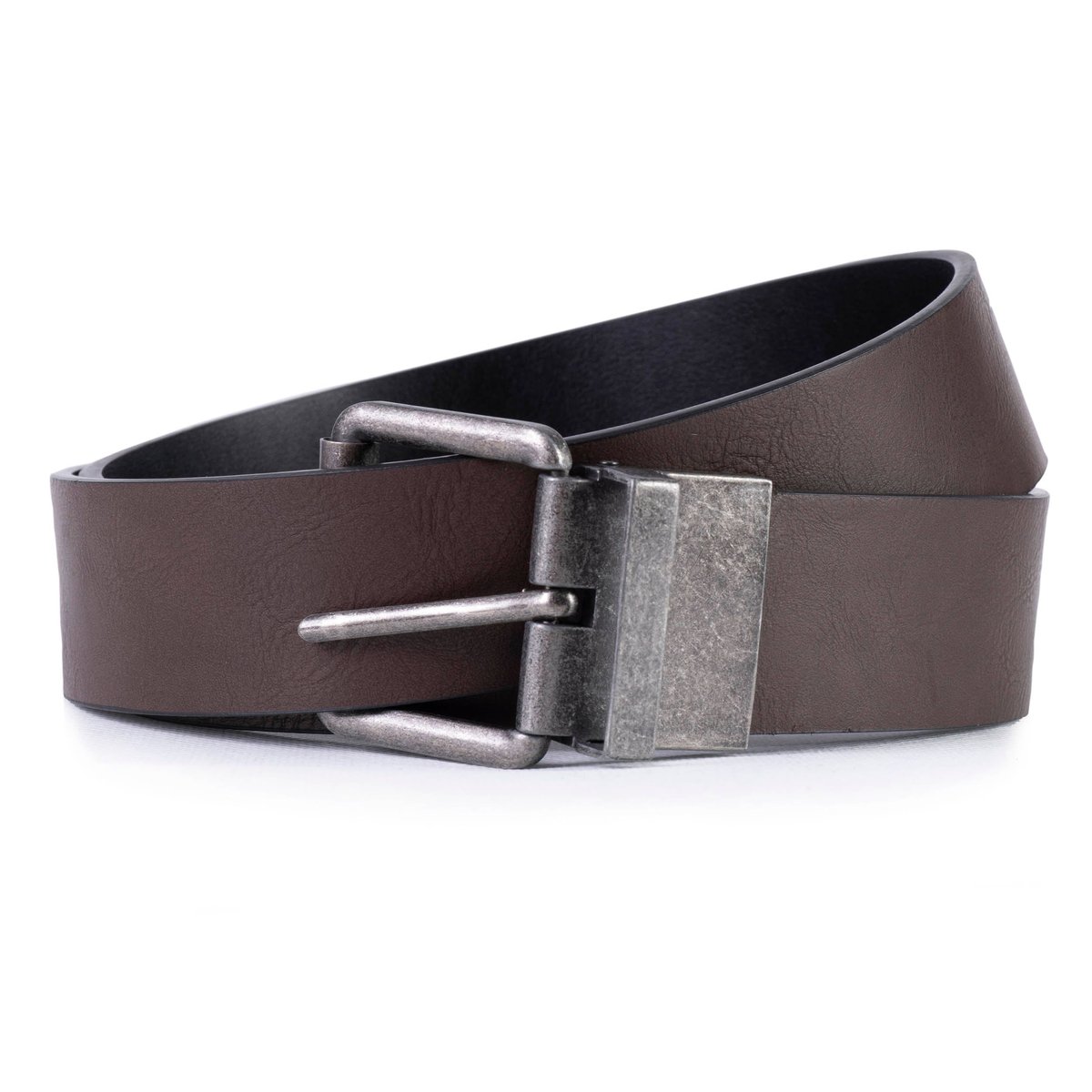 Ceinture 2 en 1 réversible brun noir/marron foncé, ISOTONER