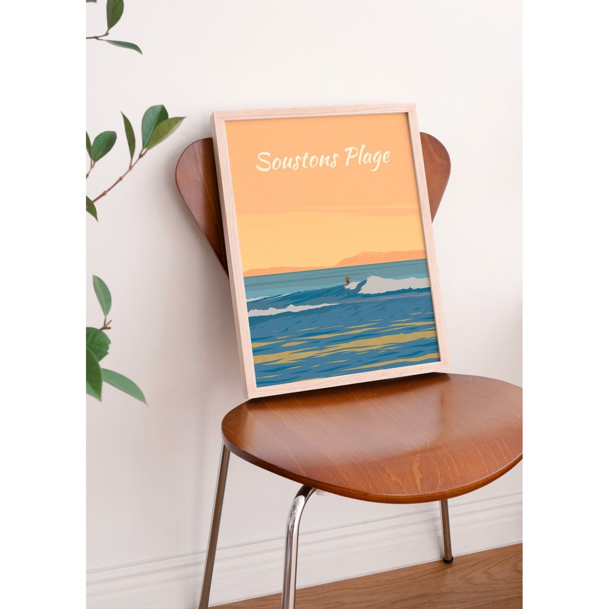 Affiche ville Soustons Plage blanc, L'AFFICHERIE