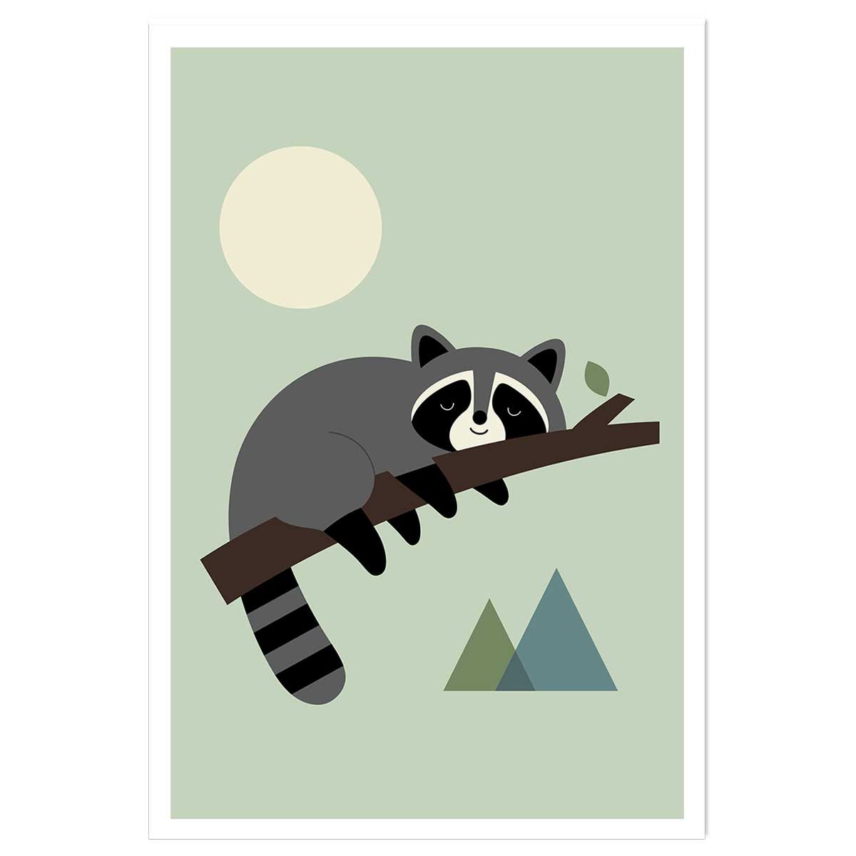 Affiche enfant raton sur sa branche affiche seule, HEXOA