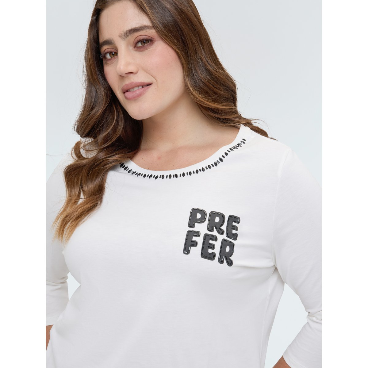 T-shirt avec inscription blanc, FIORELLA RUBINO