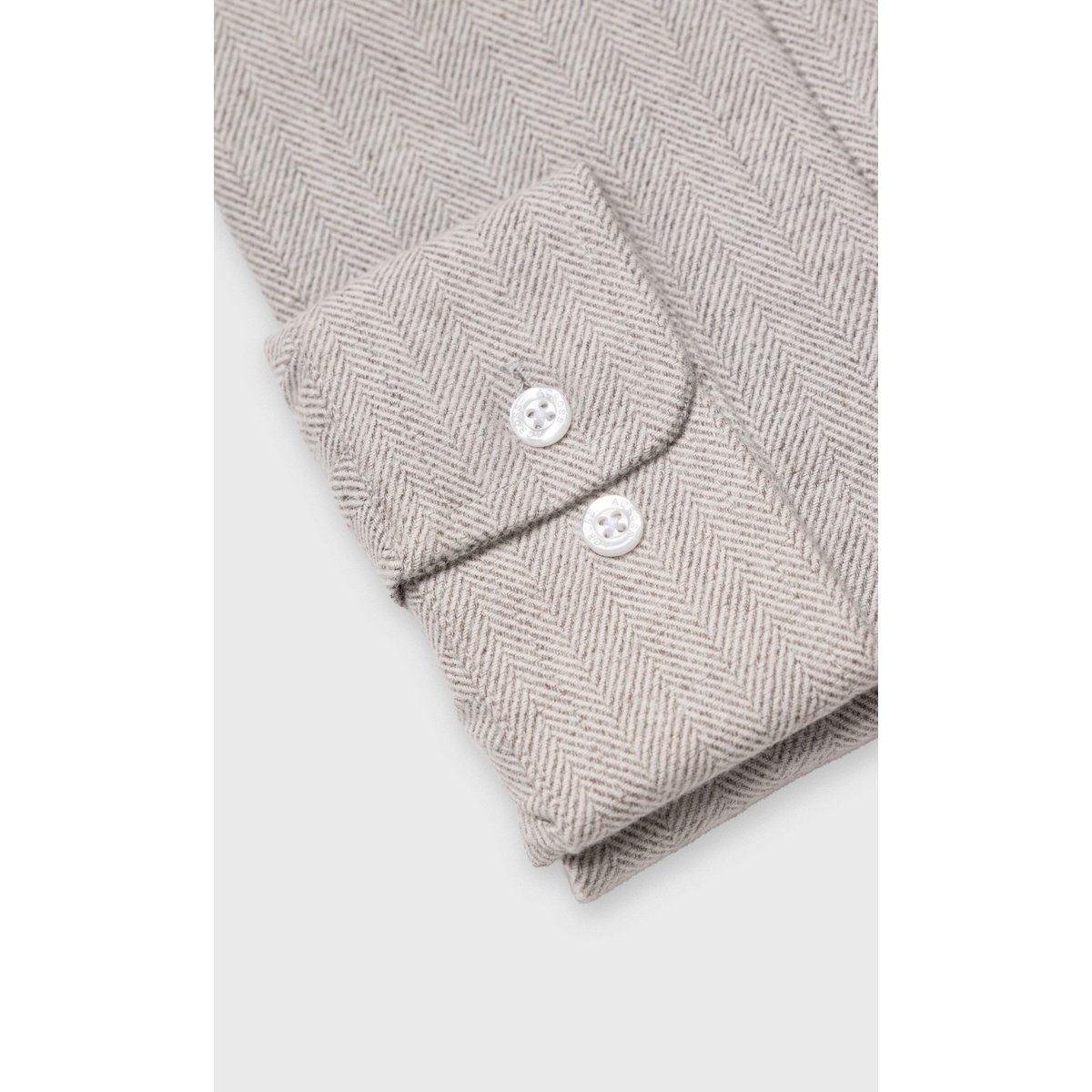 Chemise Confort fit à chevrons en flanelle e gris moyen, ACROSS