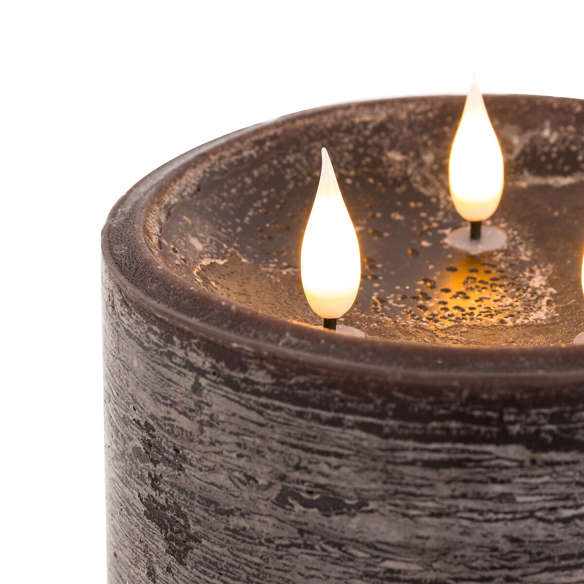 15cm LED 3-Wick Candle in Mocha brown              , ÉDITÉ