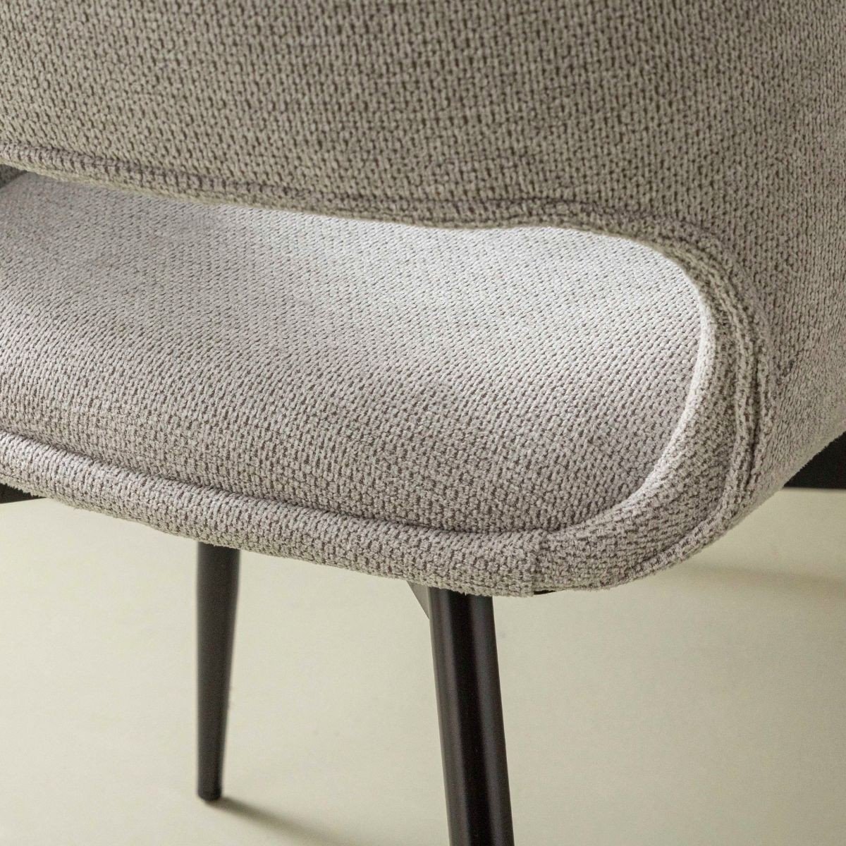 Lot de 6 chaises en tissu avec piètement en métal L51 cm - ELODIE gris clair, SIGNATURE