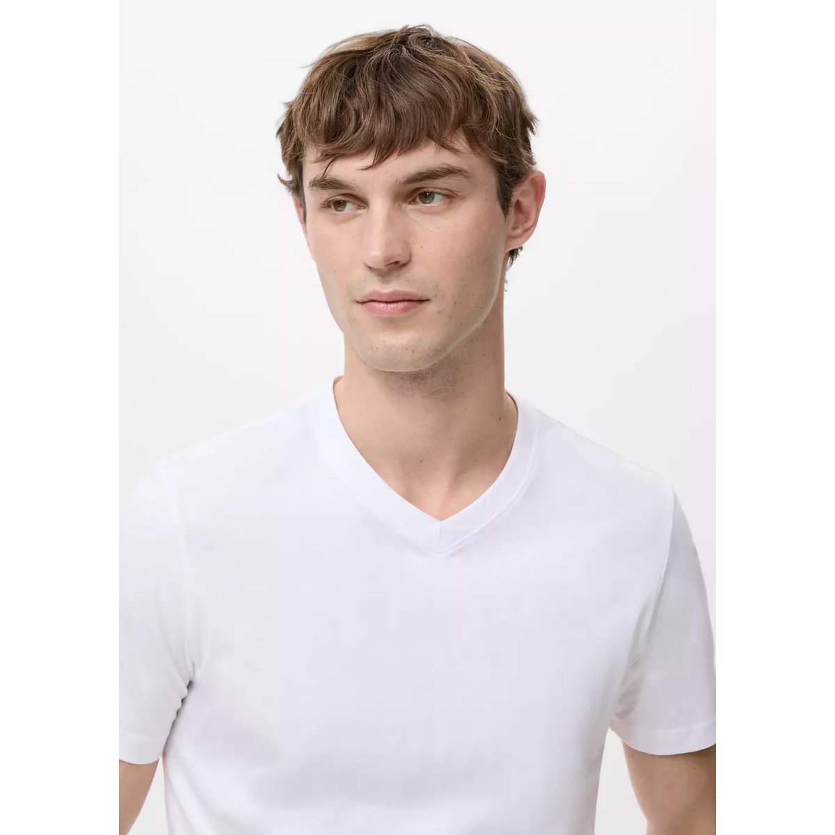 T-shirt slim fit 180 g/m² blanc, MANGO MAN