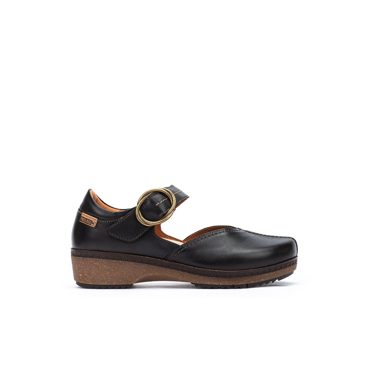 Chaussures plates cuir Granada black, PIKOLINOS