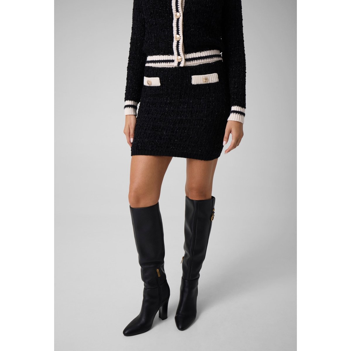 Jupe Mini En Maille noir, GUESS